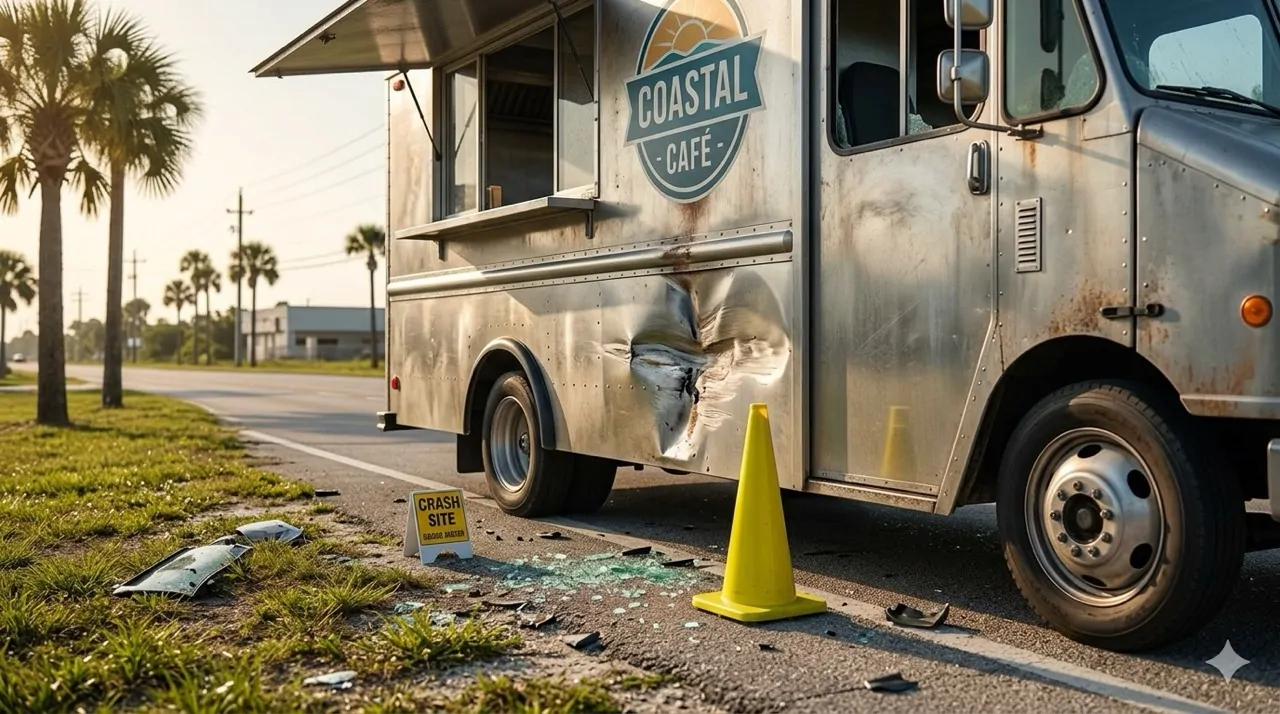 Escambia County Crash Leaves Food Truck Worker Injured