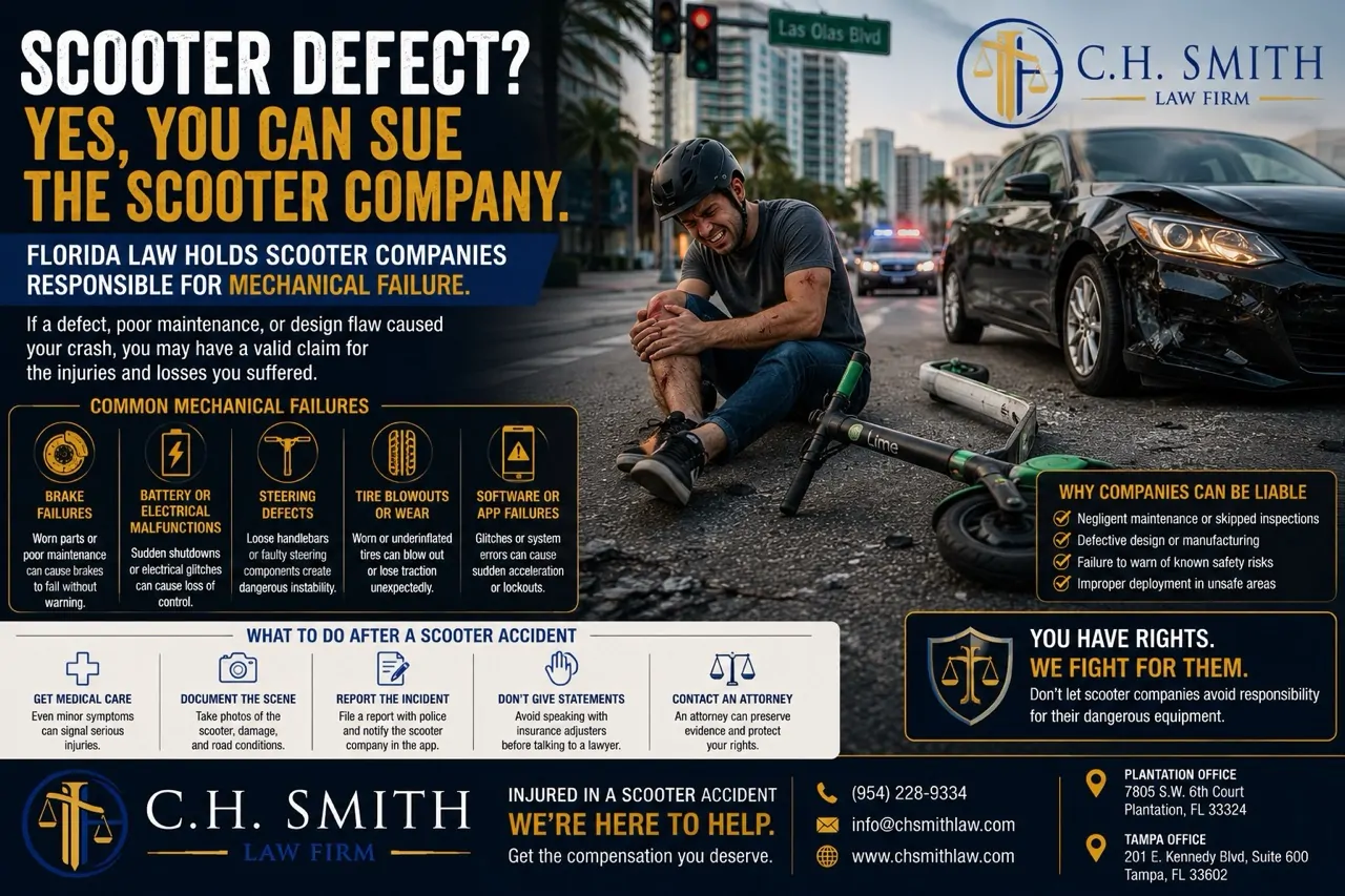 Can You Sue a Scooter Company for Mechanical Failure? A Florida Law Perspective