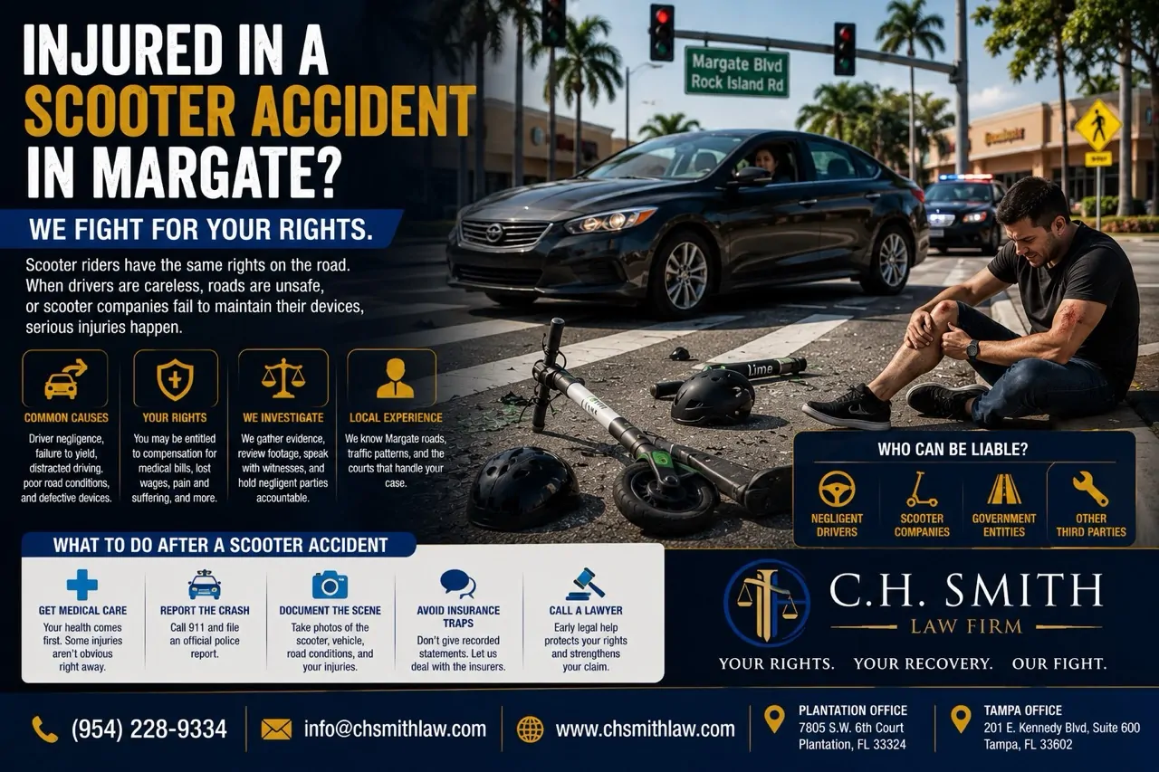 Margate Scooter & Micro-Mobility Injury Attorney | CH Smith Law Firm