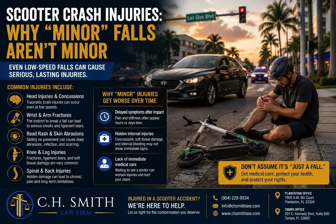Common Injuries in Lime & Bird Scooter Crashes: Why "Minor" Falls Aren't Minor